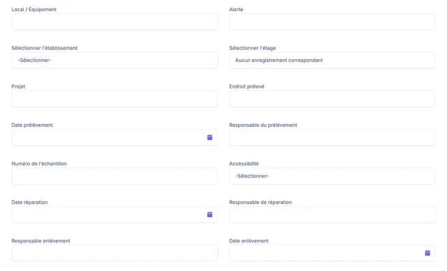 Formulaire de caractérisation DAQ